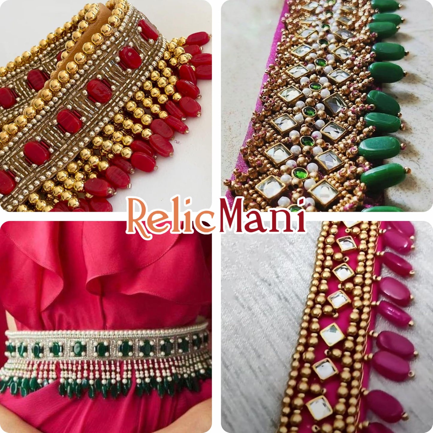 Multicolour Oval Hanging Beads Set for Jewellery Making image 3