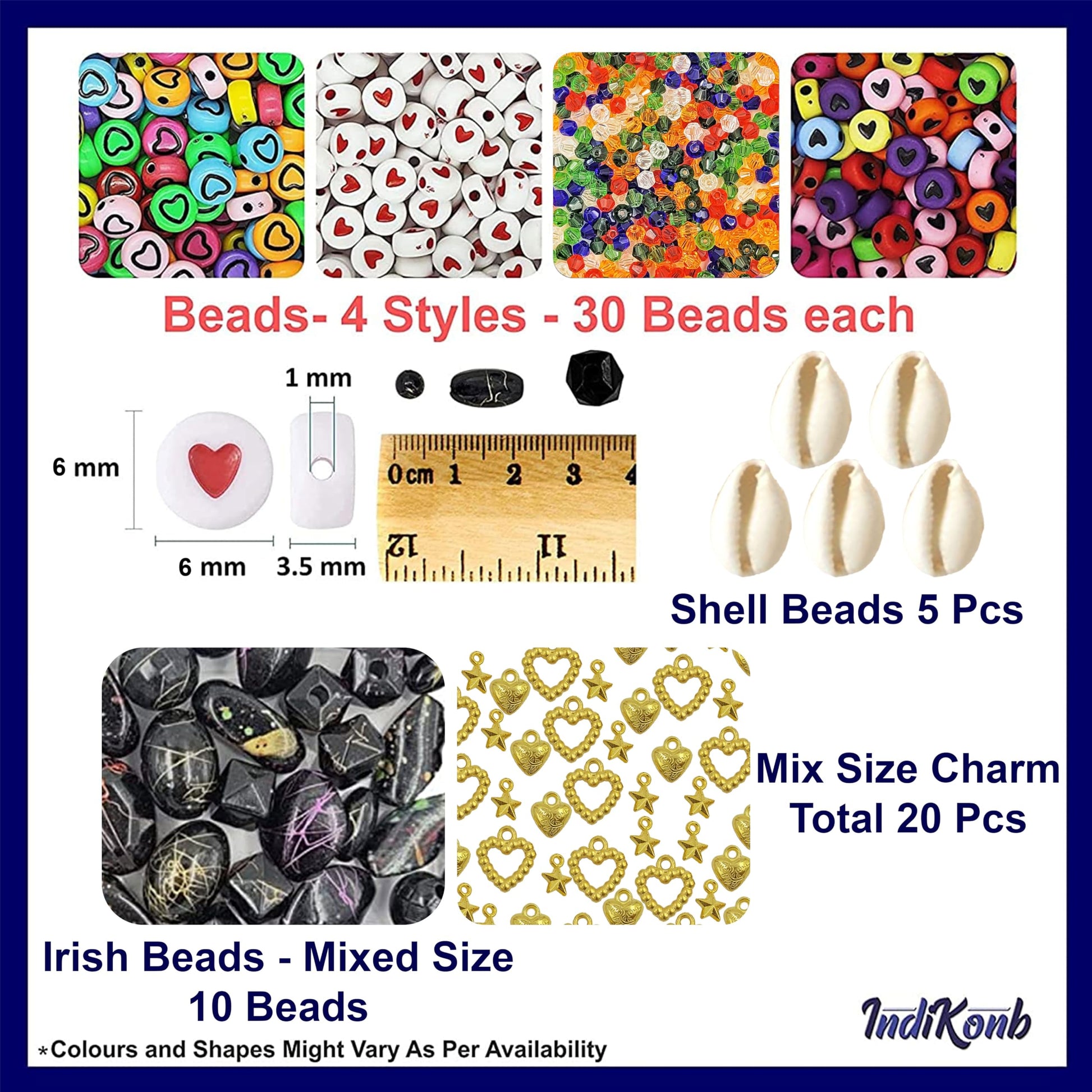 Multicolour 20 m beads bring a polished accent to necklace making and DIY jewellery projects.