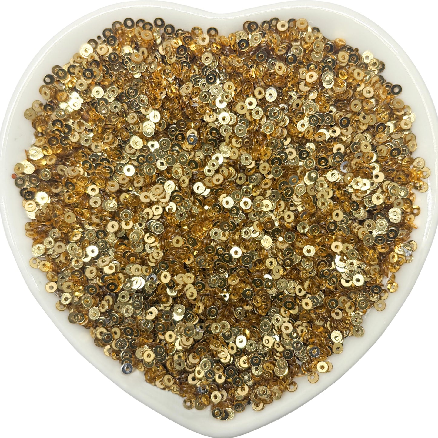 Embroidery Sequins, 2mm Flat Round Sitara, Shimmering Chumki DARK GOLD product image