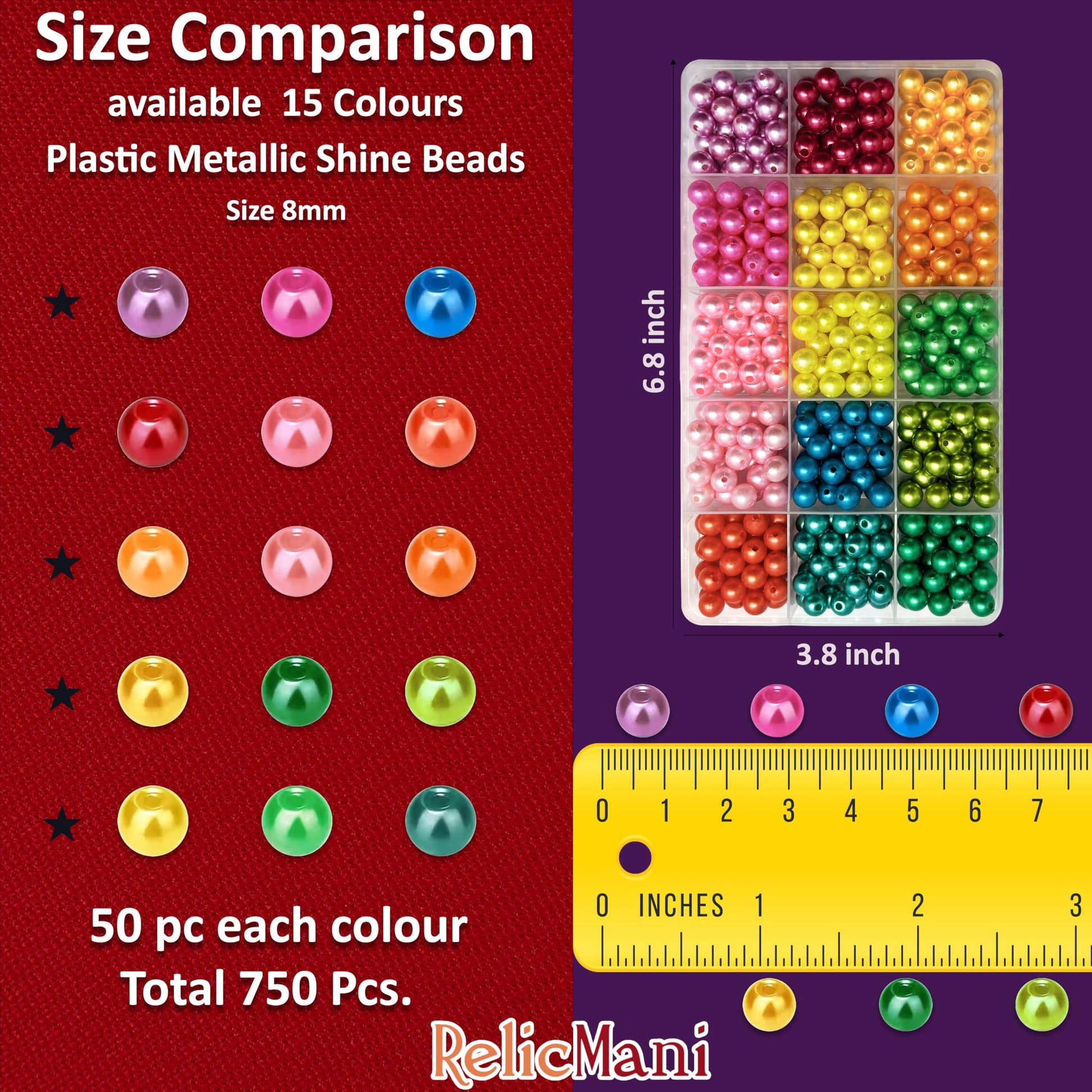 Multicolor Pearl Beads Kit for Jewellery Making & Bracelet Multicolour image 2