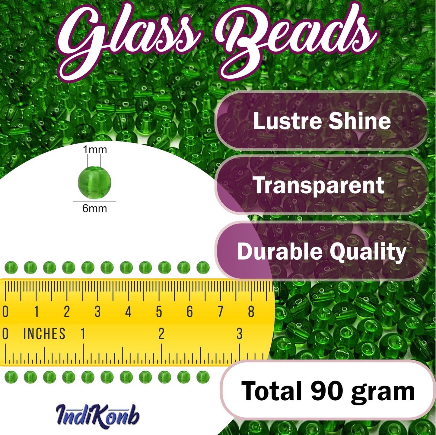 Green and multicolour 4mm beads are useful for detailed work in necklace making and DIY jewellery projects.