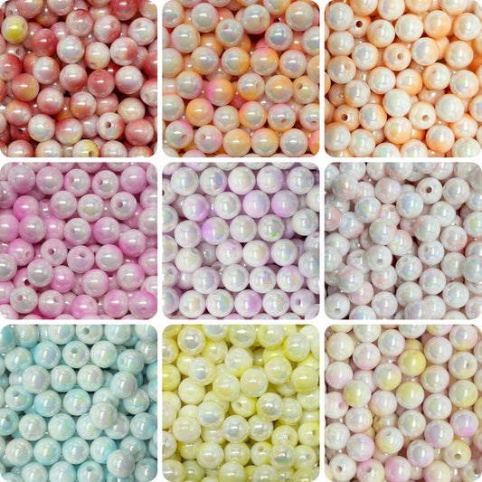 8mm Dual Tone Jelly Beads for Bracelet Making, Multicolor Multicolour product image