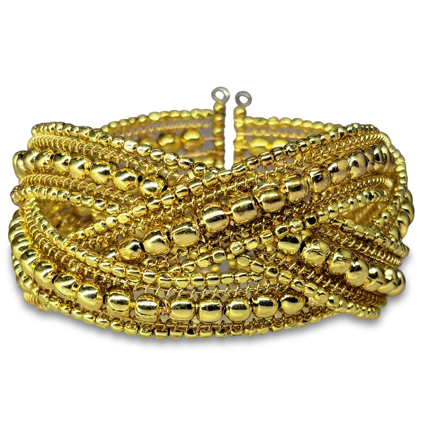 Gold Plated Cuff Bracelet for Women, Kada, Multilayer Chunky product image