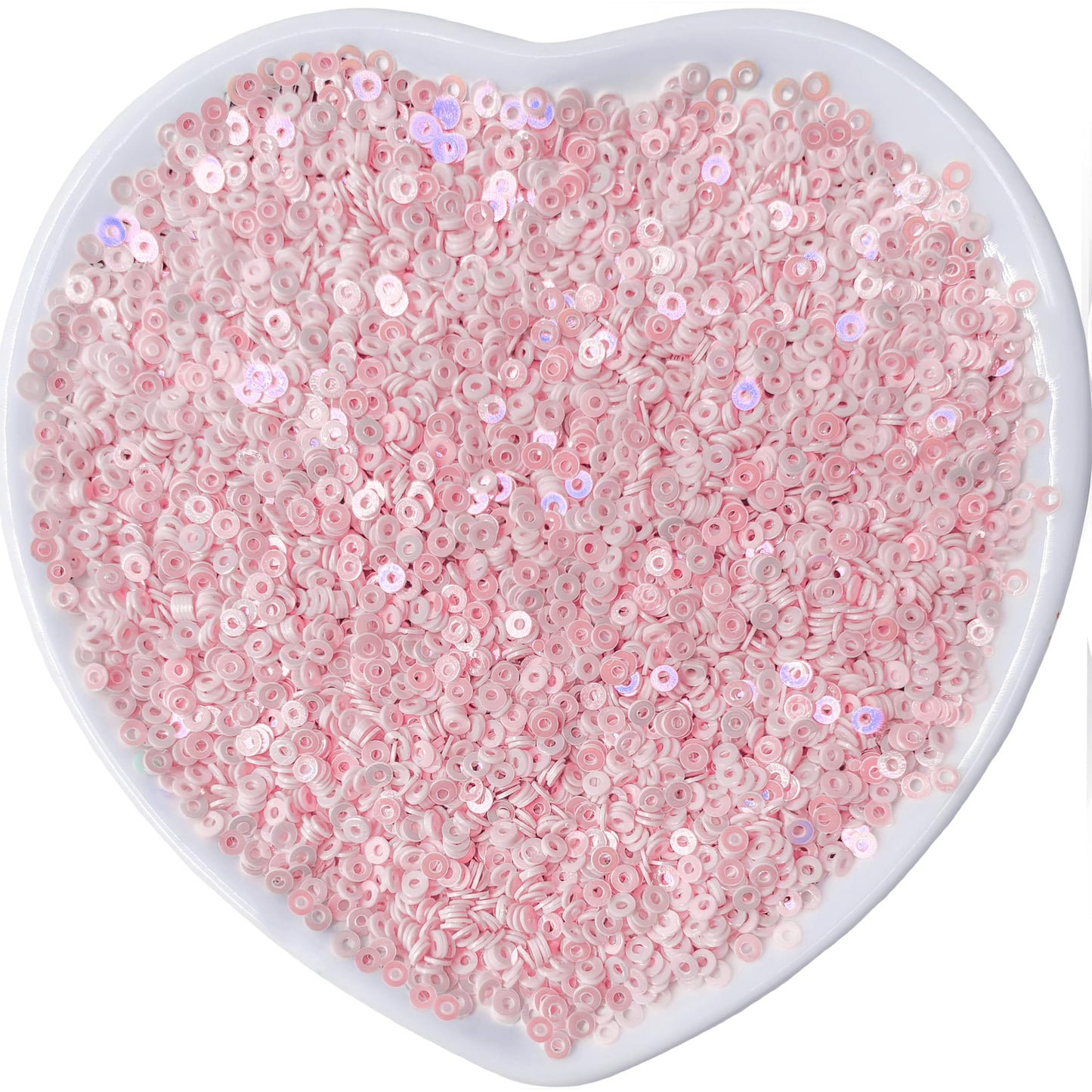 Embroidery Sequins, 2mm Flat Round Sitara, Shimmering Chumki BABY PINK product image