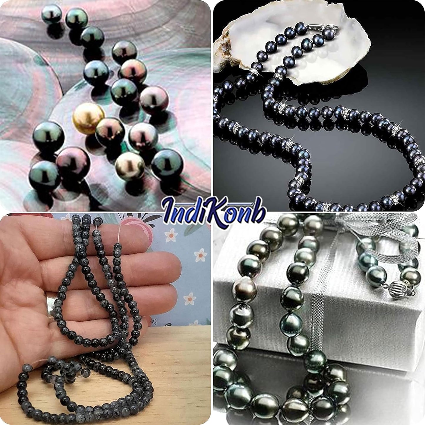 A clean option for DIY jewellery projects, beading craft and decorative craft finishing, black and pearl 6mm and 8mm beads add a neat decorative finish.
