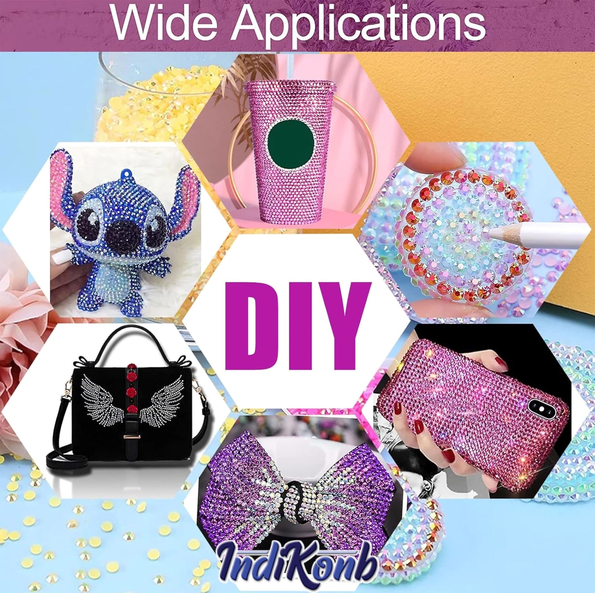 A balanced detail for fabric decoration, flatback craft designs and decorative craft finishing, multicolour 6 mm and 6mm rhinestones and flatback stones offer a neat decorative finish.