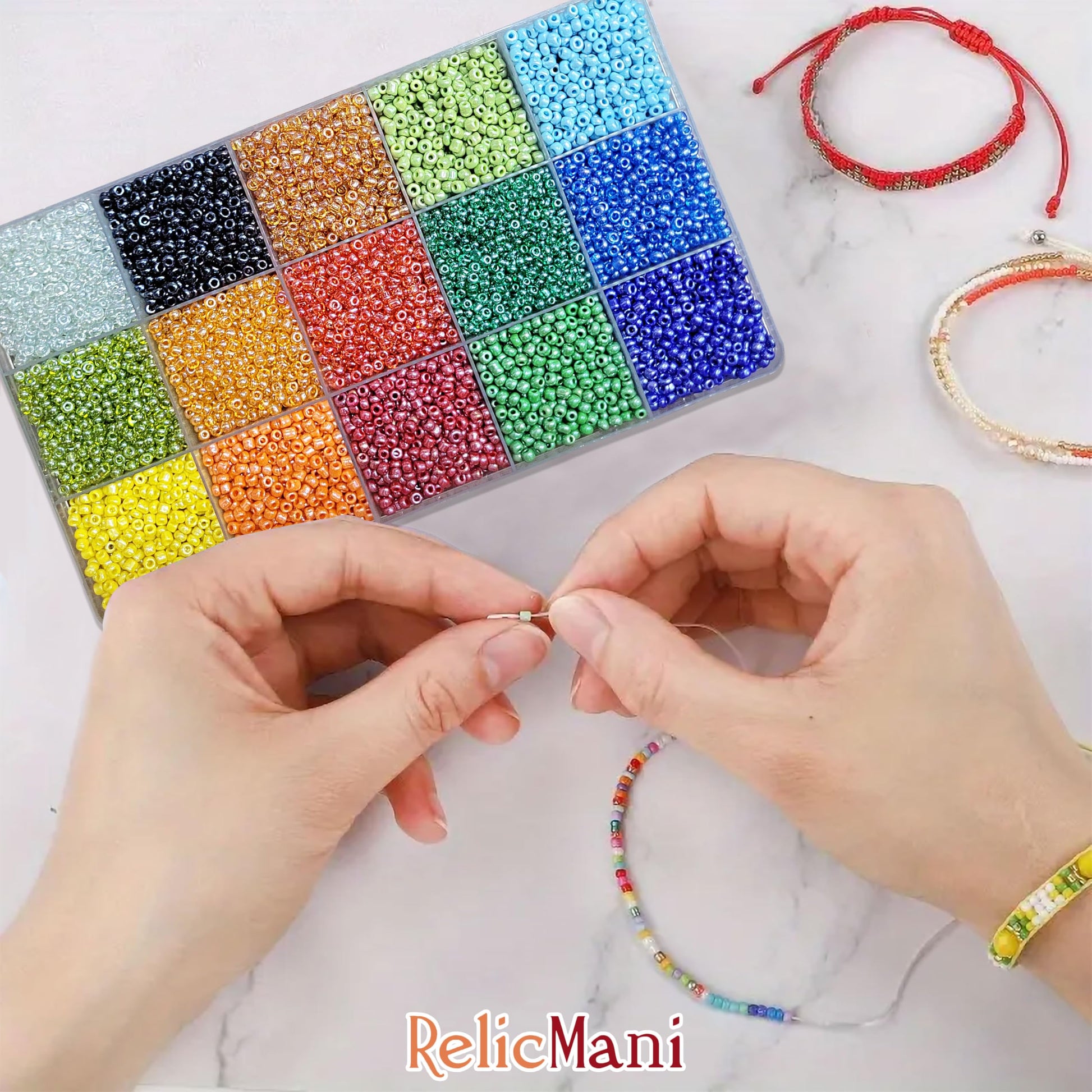 Multicolour 3mm beads work naturally in DIY jewellery projects, beading craft and decorative craft finishing with nylon detail and help keep the design neat.