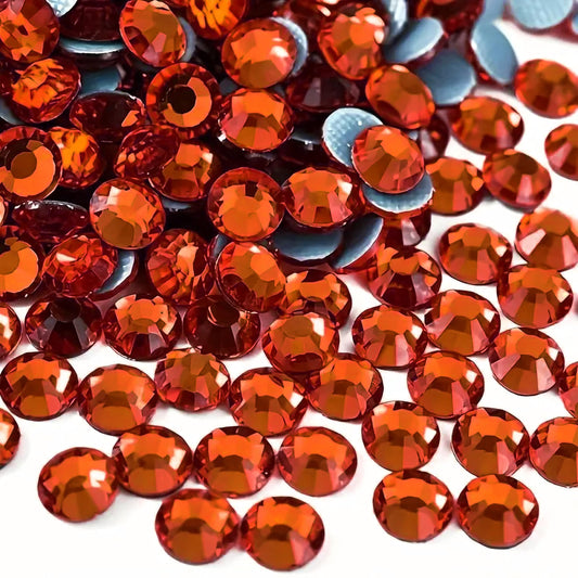 Orange 5MM Round Resin Rhinestones for Craft Embroidery Jewelry Making Glass. Main product image showing the full assortment for jewelry making and craft work.