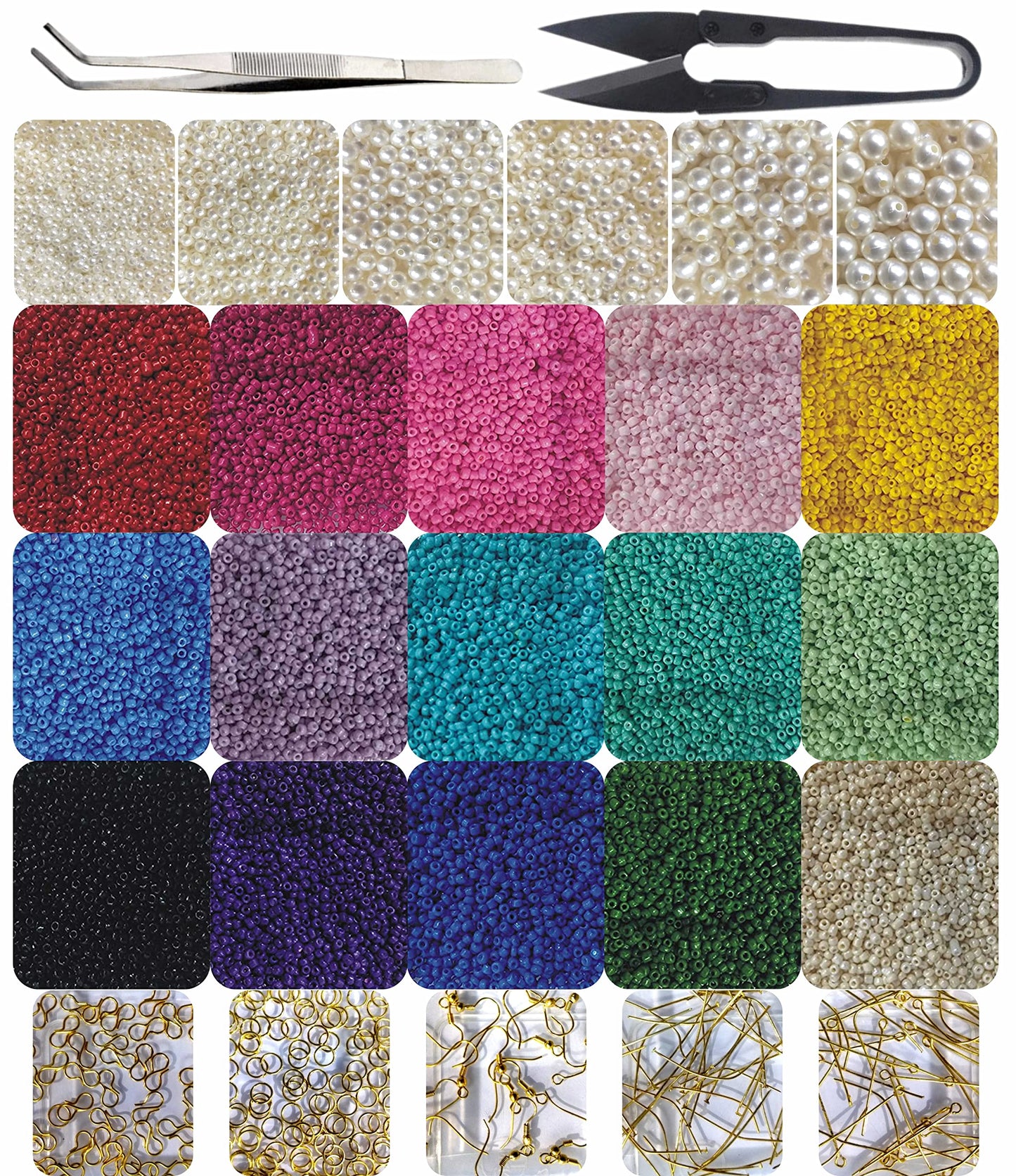 A balanced detail for bracelet making, necklace making and DIY jewellery projects, 18500 pcs glass beads offer a clean decorative look.
