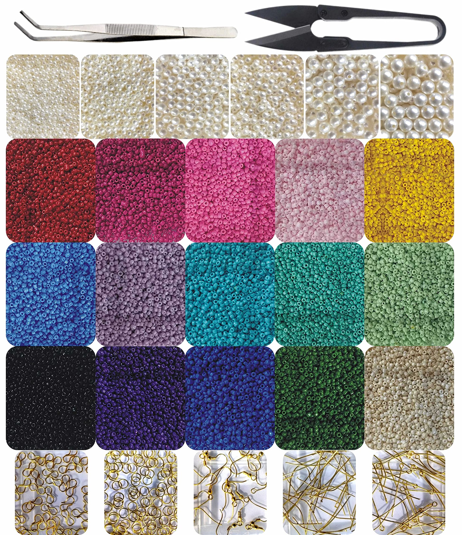 A balanced detail for bracelet making, necklace making and DIY jewellery projects, 18500 pcs glass beads offer a clean decorative look.