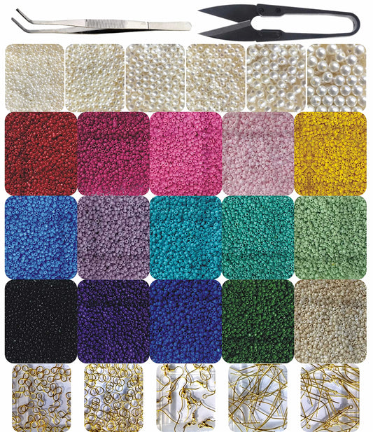 A balanced detail for bracelet making, necklace making and DIY jewellery projects, 18500 pcs glass beads offer a clean decorative look.