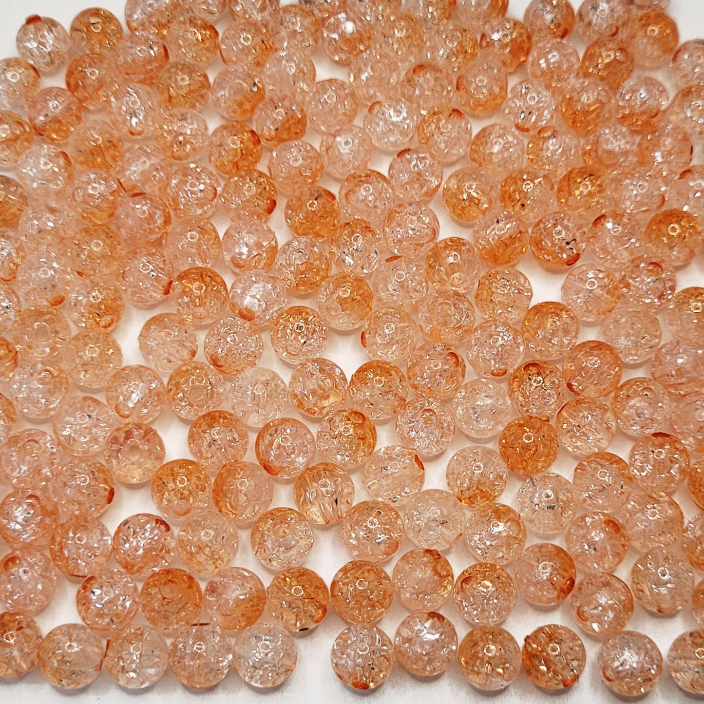 Peach 8mm Crackle Dual Shade Craft Supplies for Bracelet and. Main product image showing the bracelet design and overall finish.