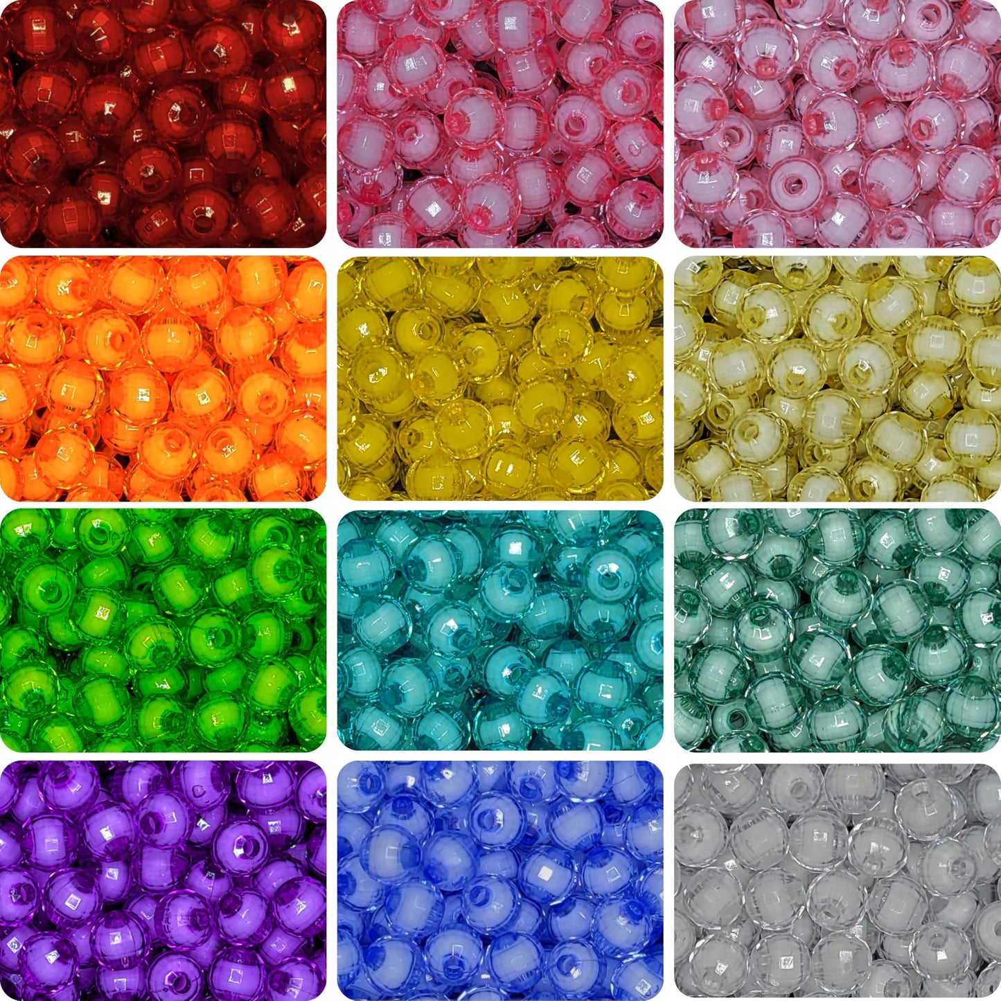 When bracelet making, necklace making and DIY jewellery projects needs a clean decorative look with multicolour detail, multicolour and pearl 8mm beads work well.