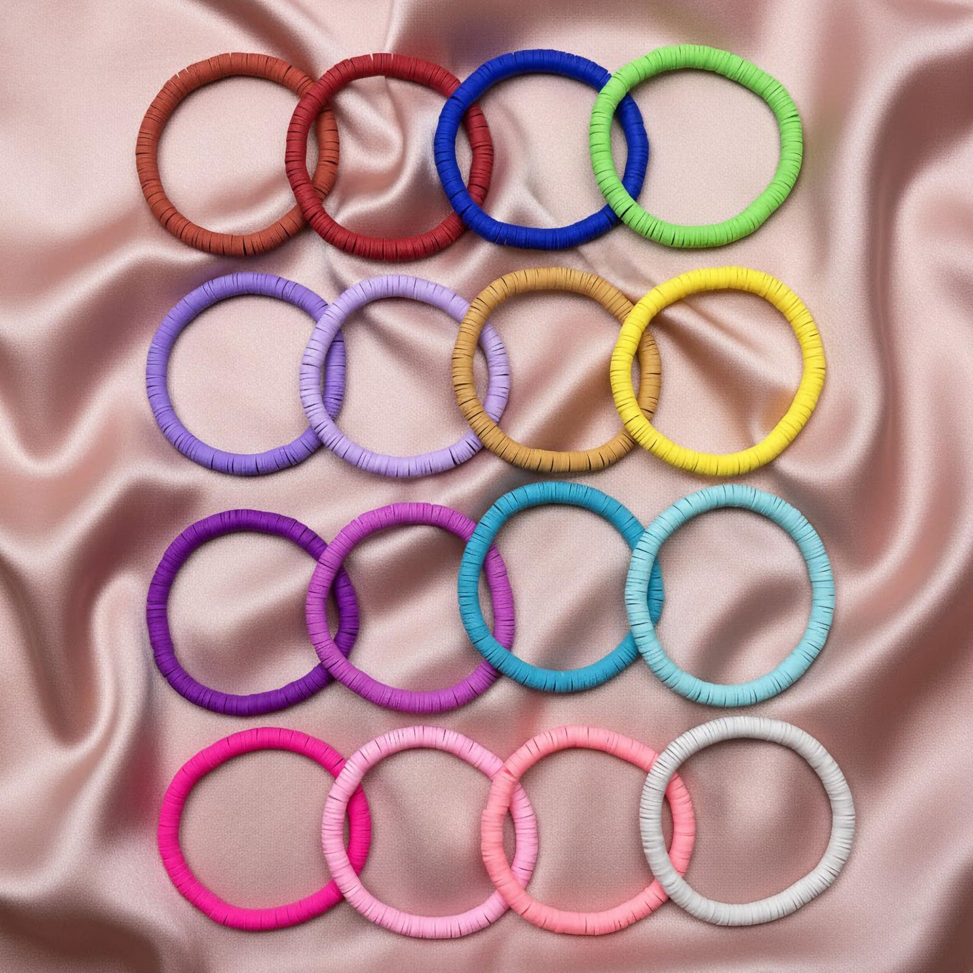 Preppy Heishi Surfer Bracelet Set for Teenage Girls Multicolour 16 Pcs image 3