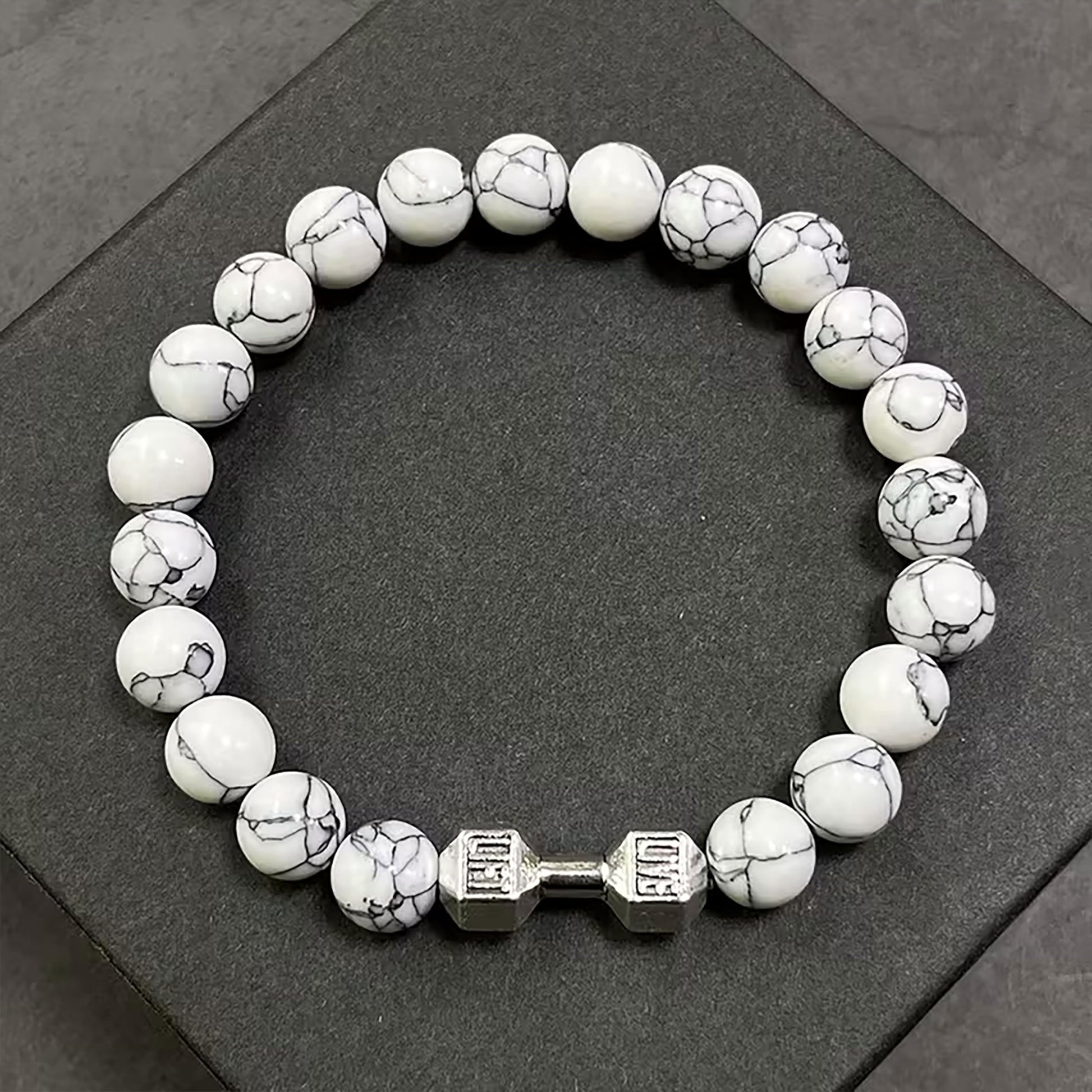 Dumbbell Bracelet for Men & Women, Gym Lover Fitness white image 8