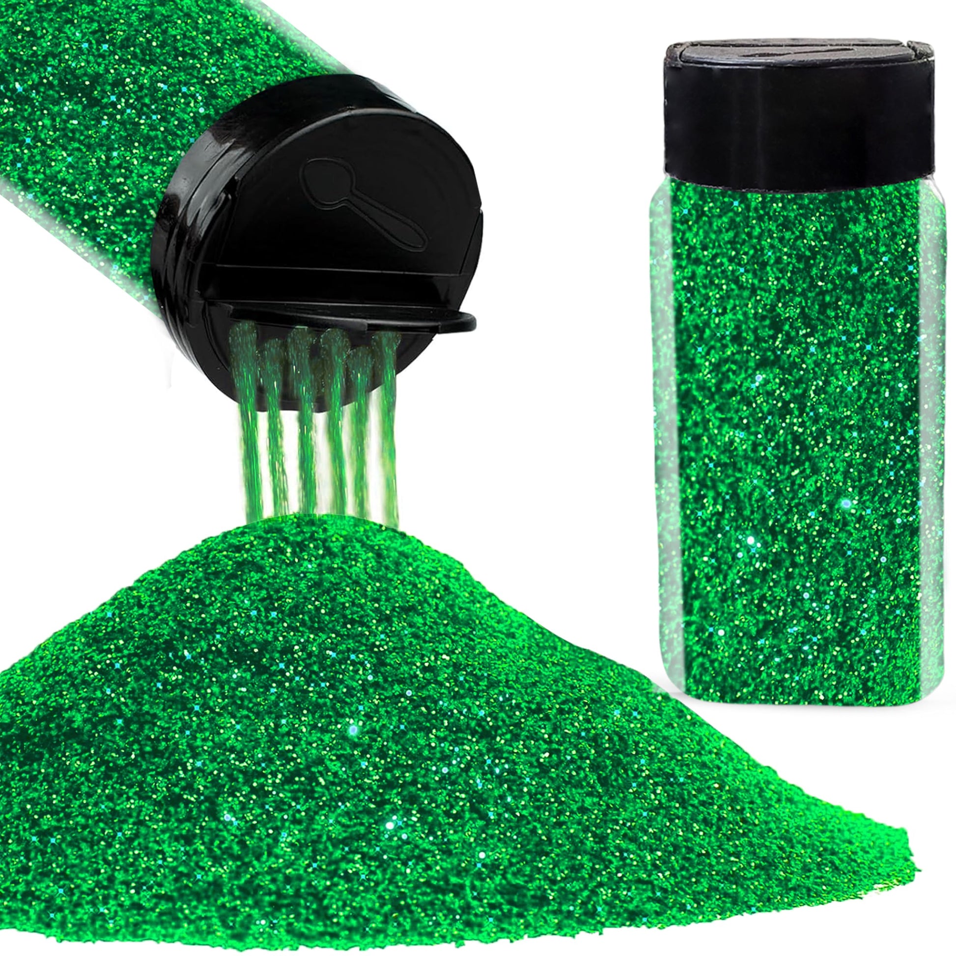In resin art, card making and scrapbooking, dark green and multicolour 50g glitter powder adds depth and neat finishing.
