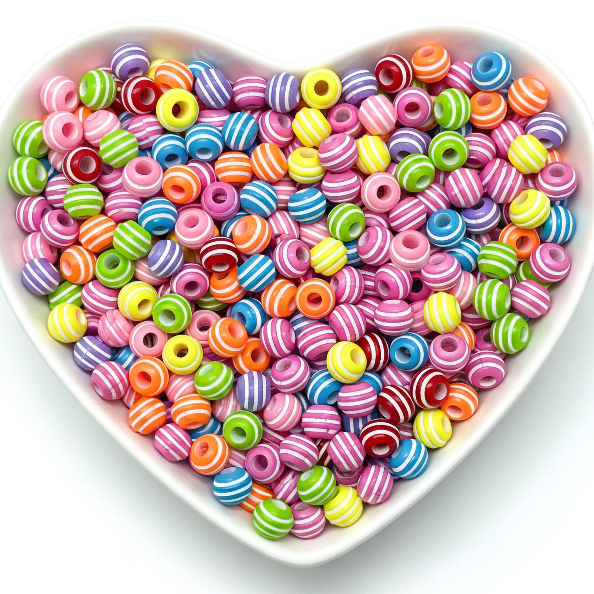 Colorful stripe pattern beads for jewelry making crafts