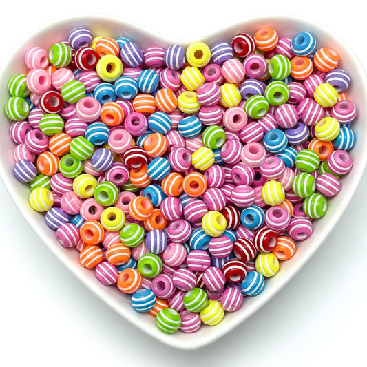 Colorful stripe pattern beads for jewelry making crafts