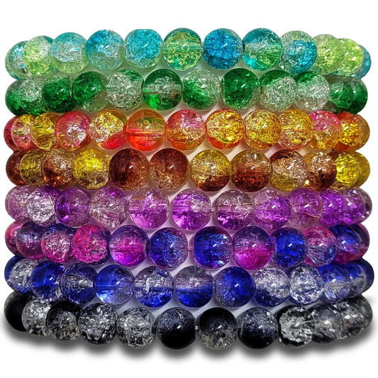 Multicolour glass and elastic bracelet helps add a stylish look with multicolour detail to everyday styling, party wear and gifting.