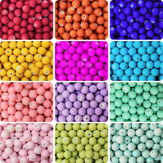 Matte Glass Pearl Beads - 8mm Multicolour | Pack of 420 Pastel Beads