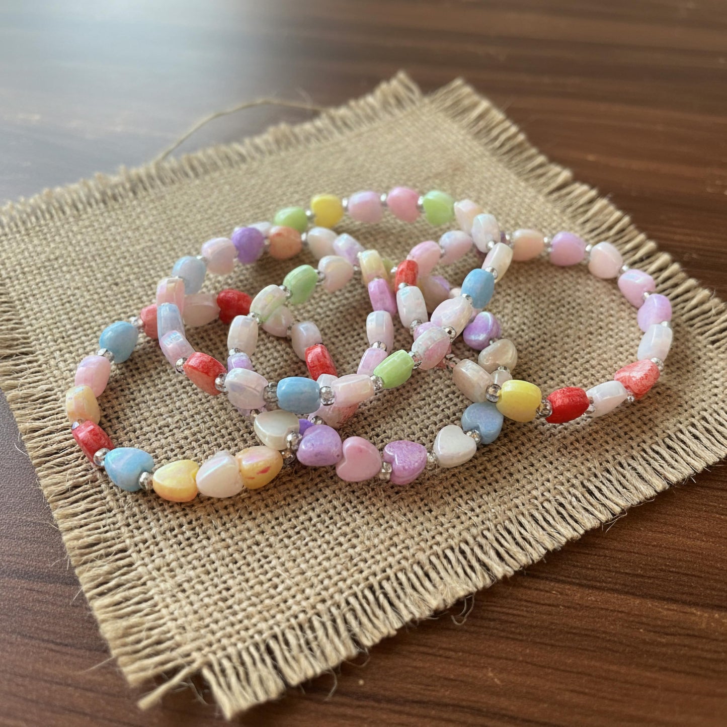DIY Heart Beads for Jewelry Making, Iridescent Acrylic Heart Multicolor image 4