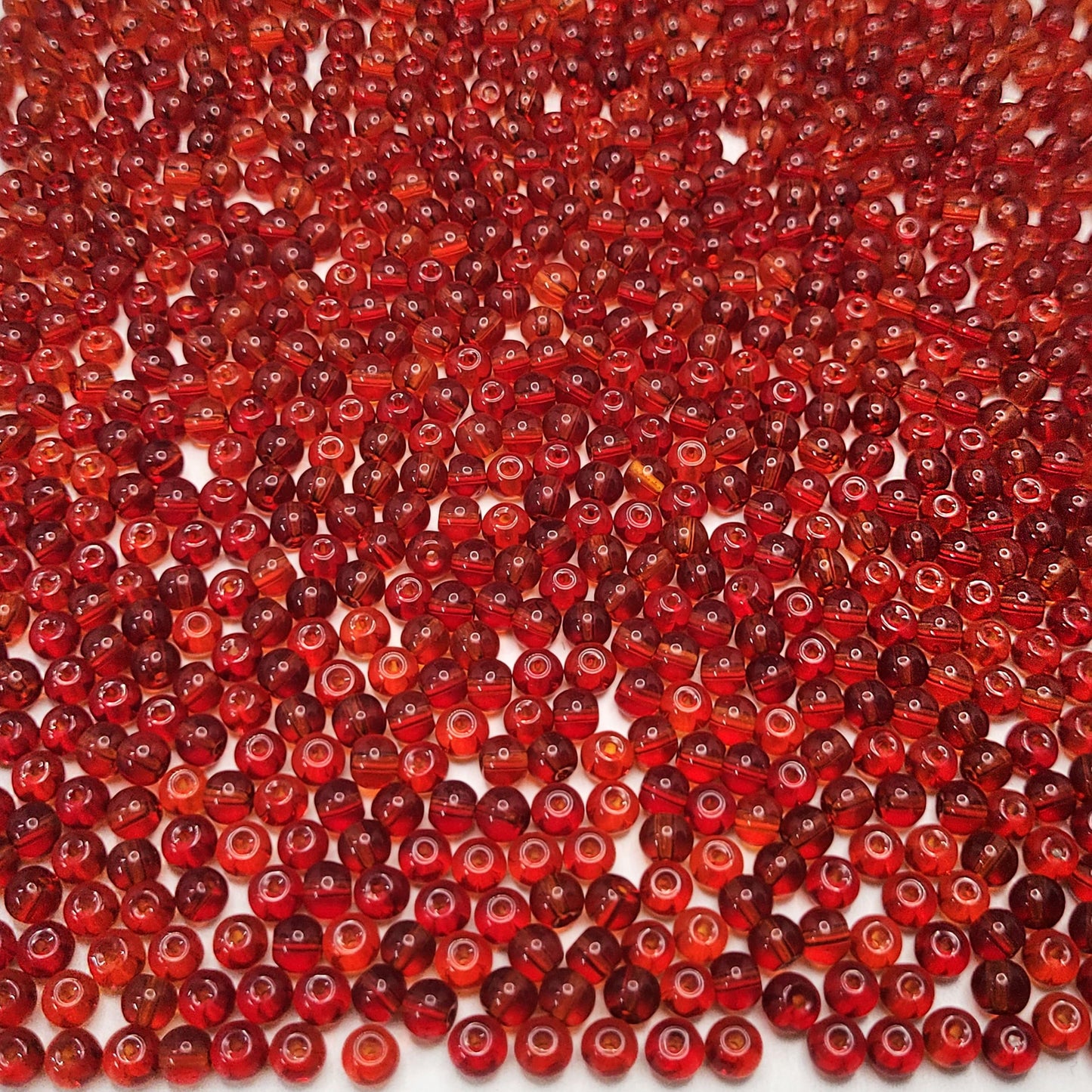 Red and multicolour 4mm beads are a clean finishing element for bracelet making, necklace making and DIY jewellery projects.