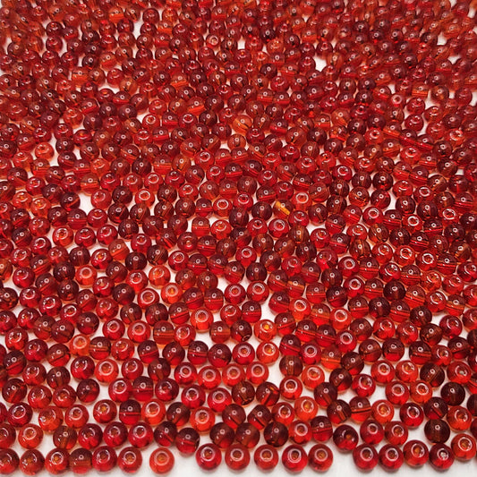 Red and multicolour 4mm beads are a clean finishing element for bracelet making, necklace making and DIY jewellery projects.