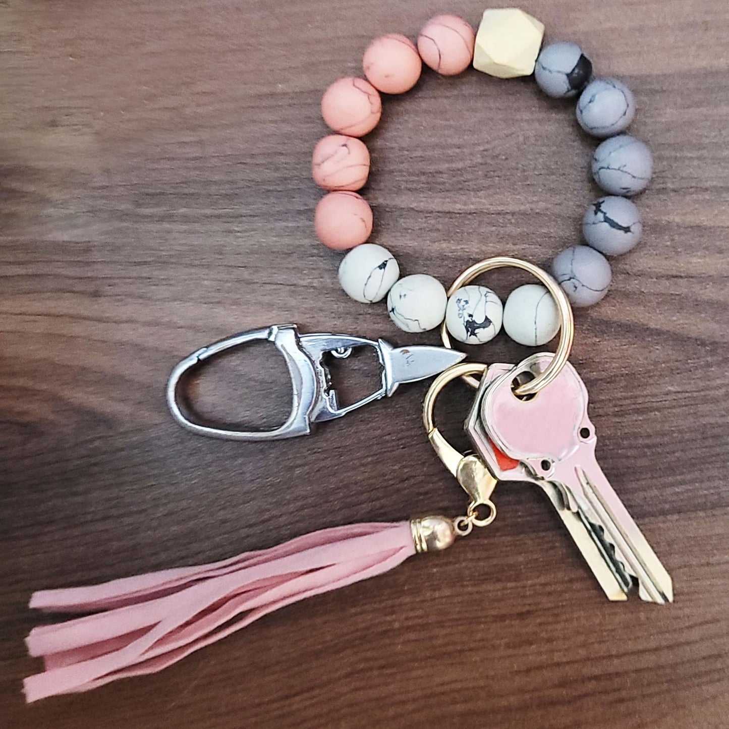 Keychain Bracelet - Stretchable Elastic Wristlet for Keys