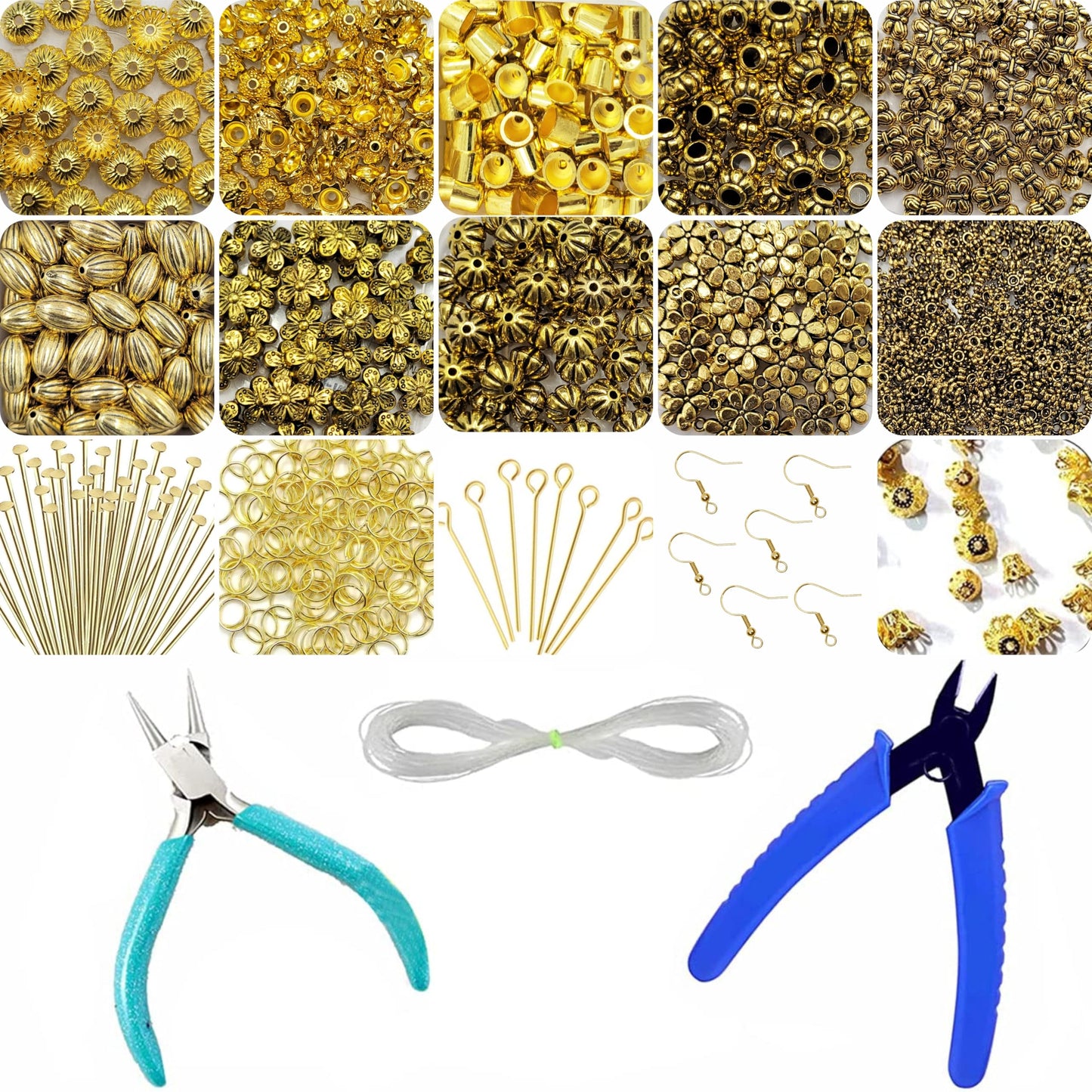 To add a clean decorative look, place gold metal jewellery making kit into DIY jewellery making, bracelet making and craft classes.