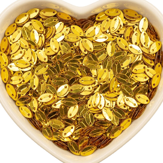 Let metallic gold kisti chamki pieces add metallic texture to aari embroidery and maggam work.