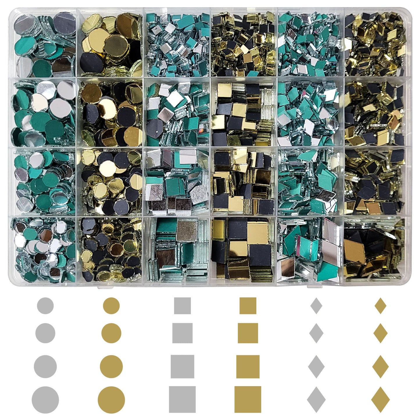 Use gold and silver glass and mirror Lippan art glass pieces to give Lippan art, mandala craft and mirror work a reflective look.
