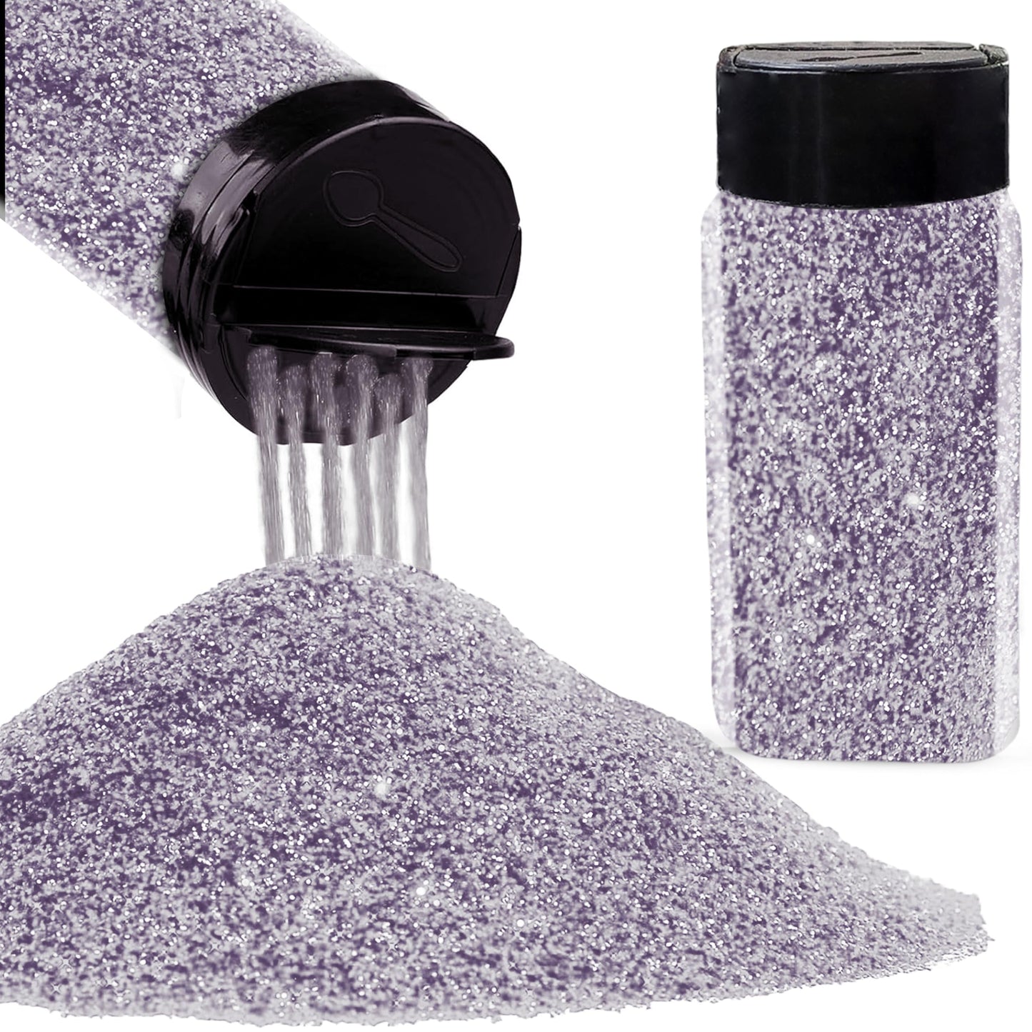 When resin art, card making and scrapbooking needs a sparkling look, rose silver and multicolour 50g glitter powder works well.