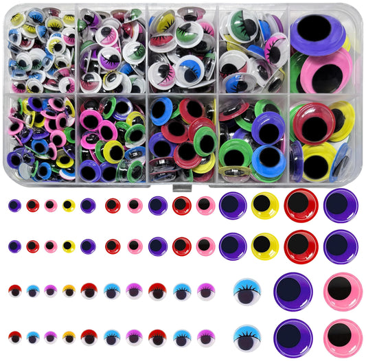 Bring handmade characters to life with 350 pcs multicolor googly eyes for cards, toys and school crafts.