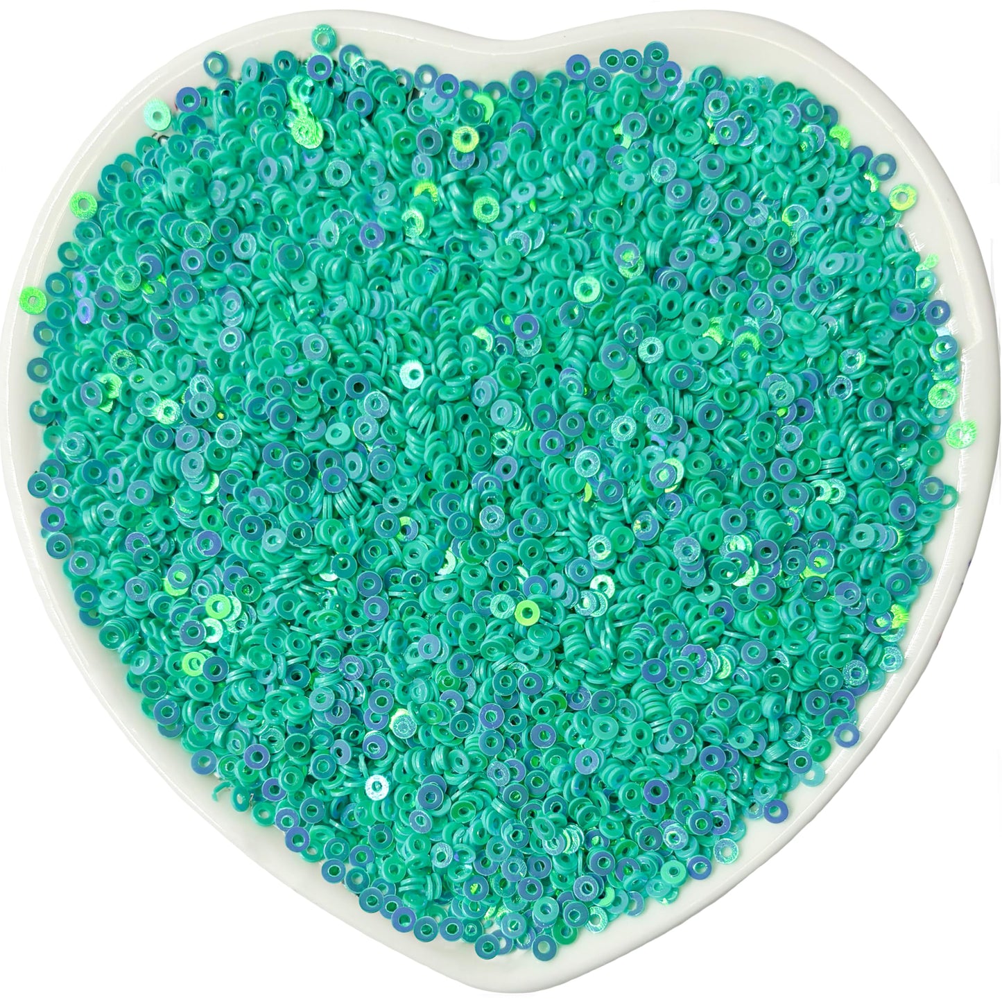 Embroidery Sequins, 2mm Flat Round Sitara, Shimmering Chumki SEA GREEN product image