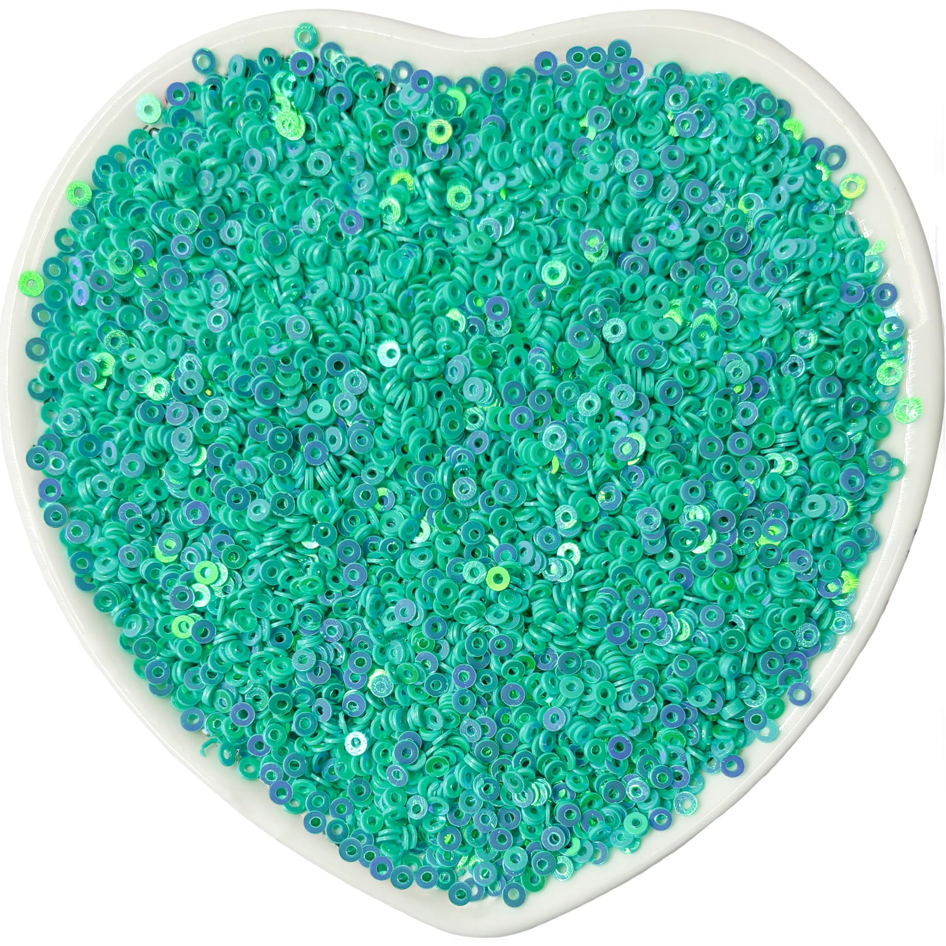 Embroidery Sequins, 2mm Flat Round Sitara, Shimmering Chumki SEA GREEN product image