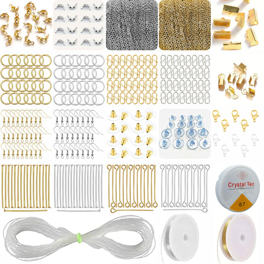 Multicolour and gold metal jewellery making kit helps shape a polished result for DIY jewellery making, bracelet making and craft classes.
