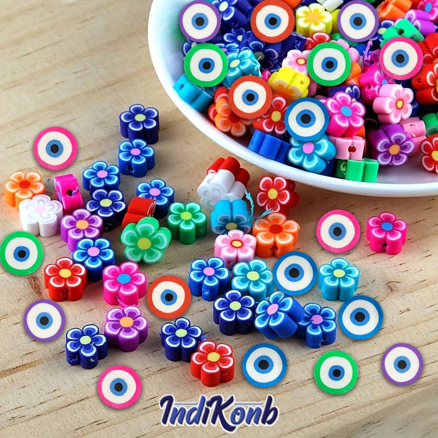 Multicolour acrylic beads give beading craft a neat visual lift.
