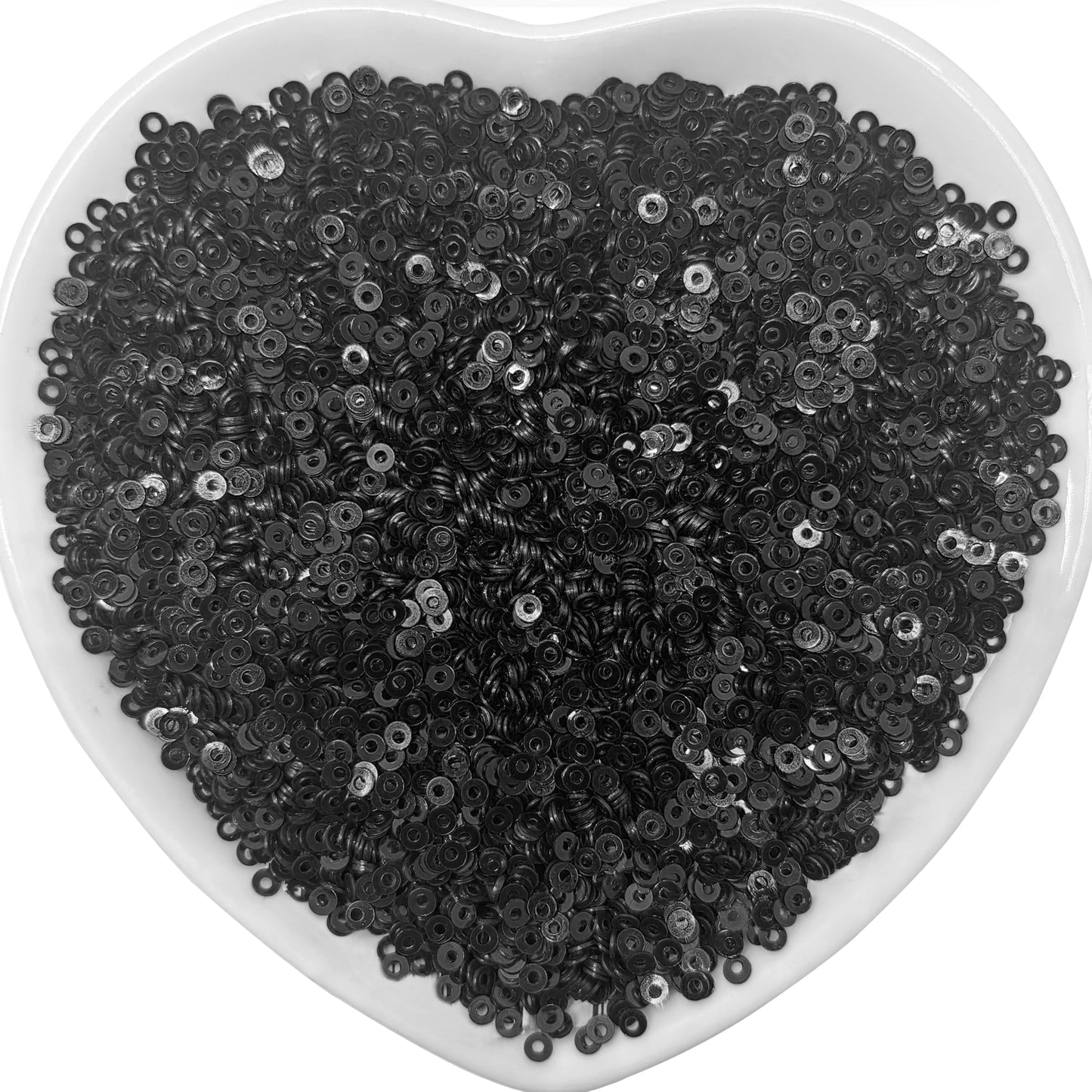 Embroidery Sequins, 2mm Flat Round Sitara, Shimmering Chumki BLACK product image