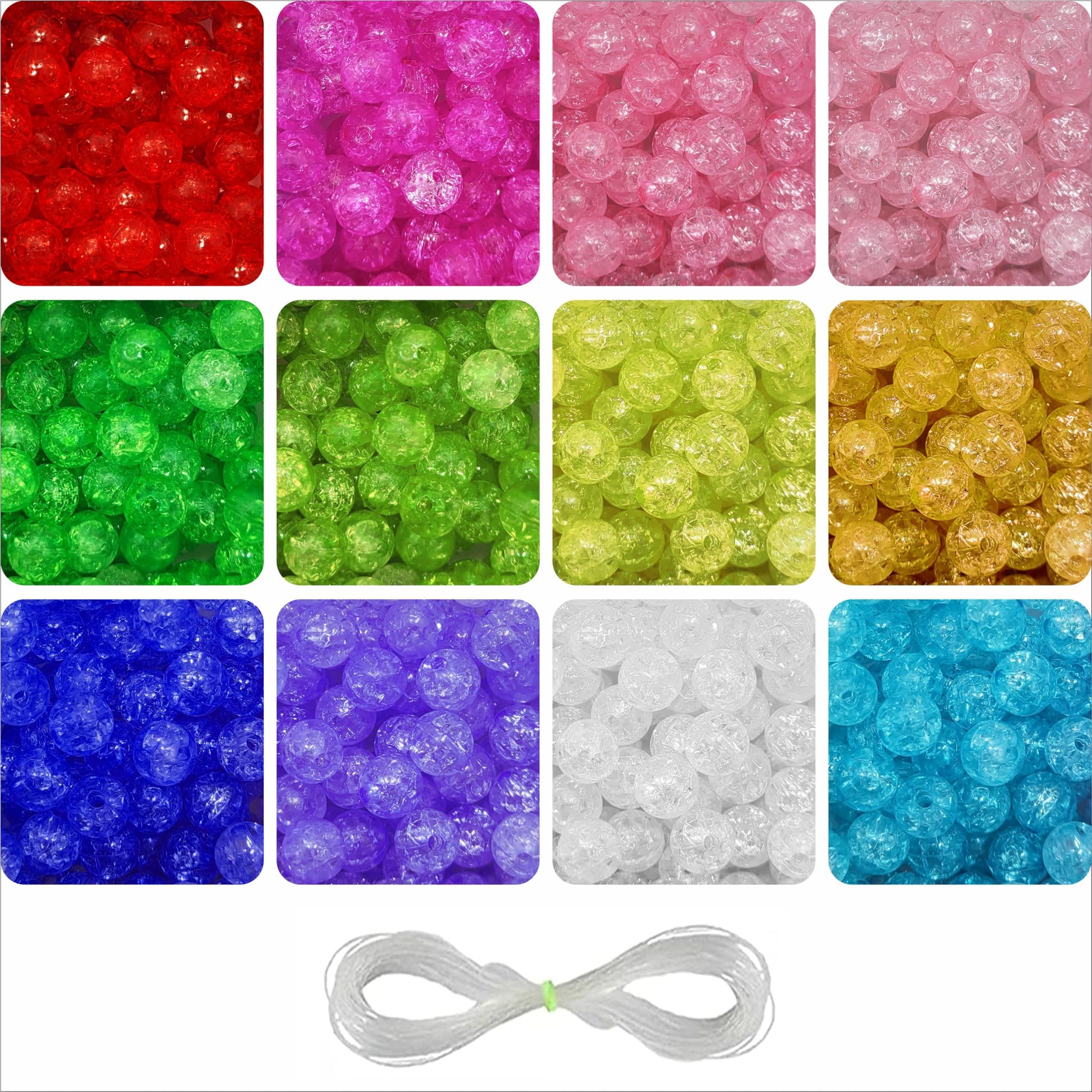 Bracelet making, necklace making and DIY jewellery projects can look sharper with 8mm acrylic and plastic beads.