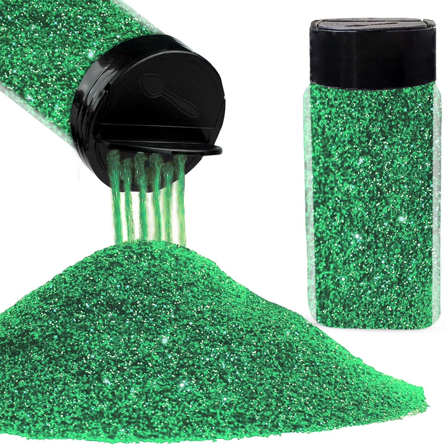 The look of emerald and multicolour 50g glitter powder suits resin art, card making and scrapbooking, especially for sparkling look.