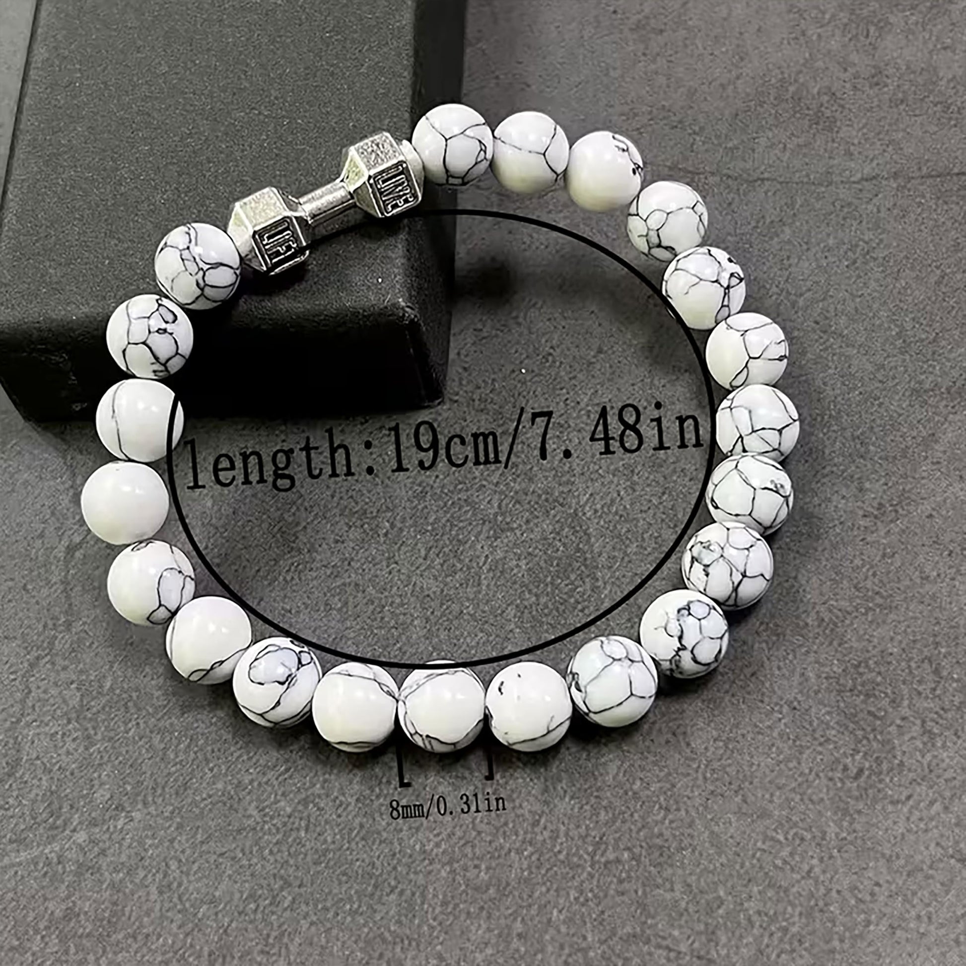 Dumbbell Bracelet for Men & Women, Gym Lover Fitness white image 7