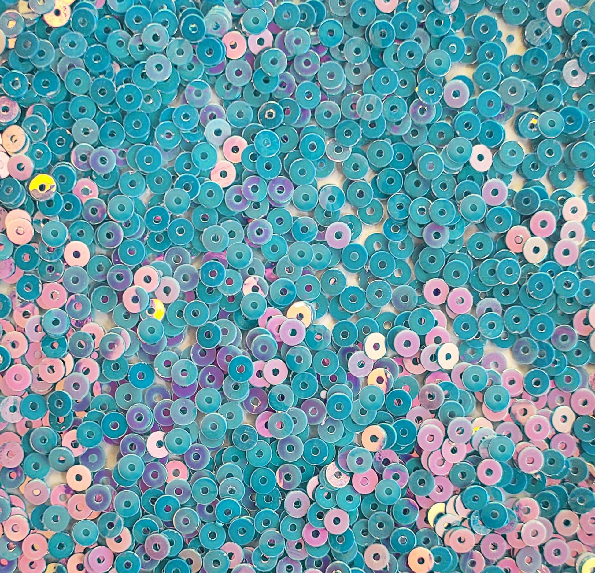 Sea Green Shiny Sequins Round Shape. Main product image showing the full assortment for jewelry making and craft work.