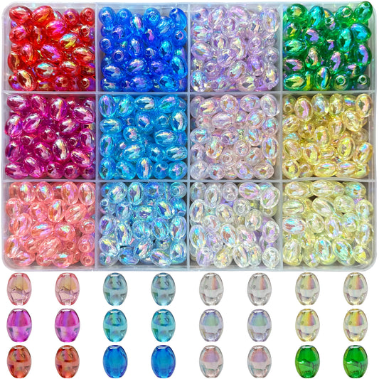 Rainbow Crystal Beads Set for Jewellery Making, 8x6mm Multicolour product image