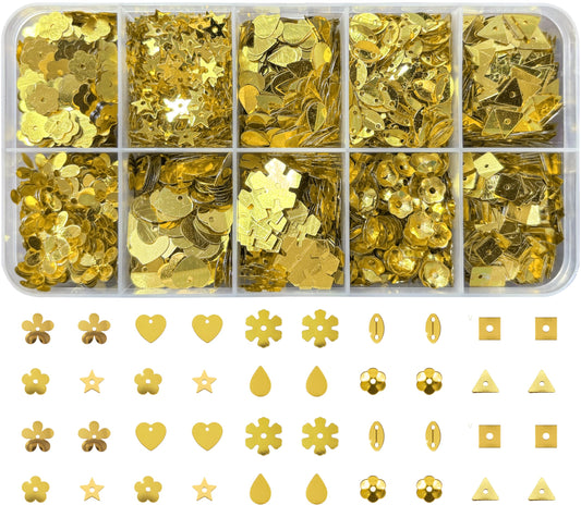 Bring metallic texture into aari embroidery with festive gold decorative embroidery sequins for maggam work.