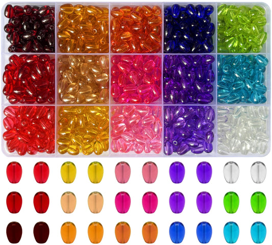 Create a neat finish in bracelet making and saree kuchu work with assorted transparent bead drops.