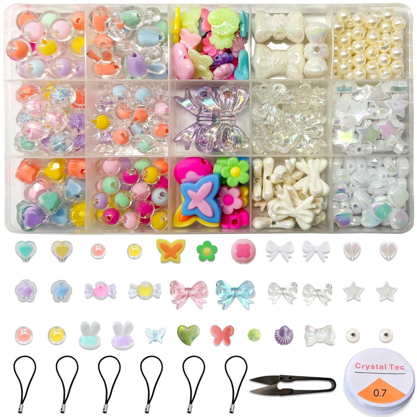 DIY Phone Charm Making Kit with Beads and Charms, Keychain MULTICOLOUR 01 image 2