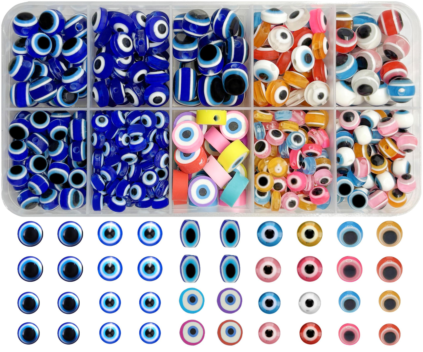 Evil Eye Beads Kit for Bracelet Making and Jewellery Craft Multicolour product image