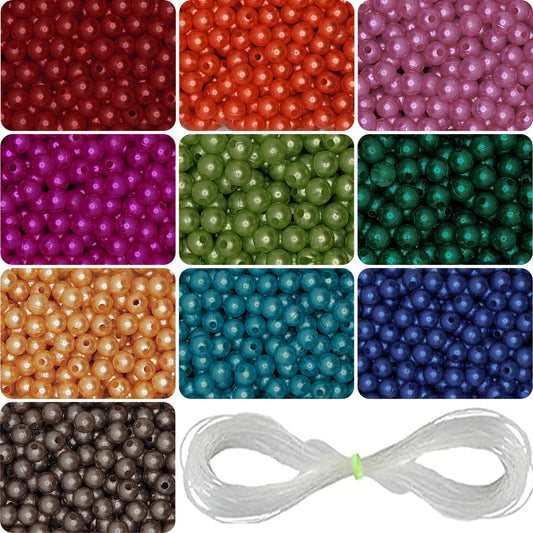 Multicolour and pearl 6mm beads offer a clean decorative look with multicolour detail for bracelet making, necklace making and DIY jewellery projects.