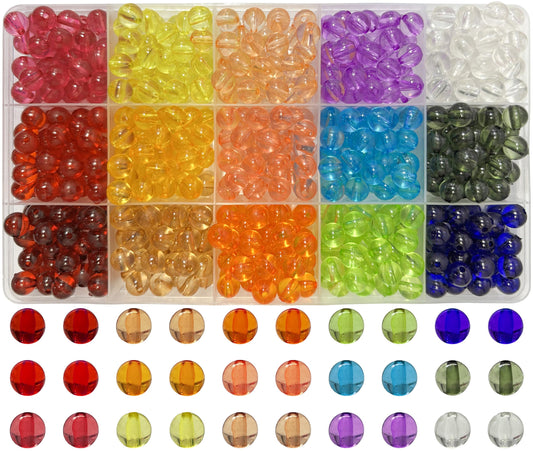 8mm Transparent Acrylic Rainbow Beads for Jewelry Making Multicolour 02 product image