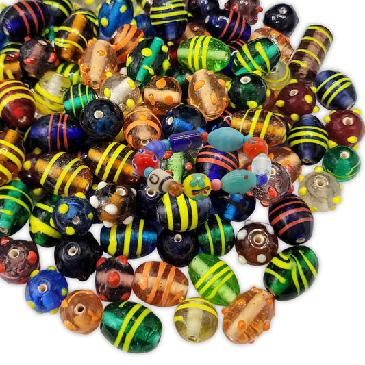 Large Fancy Glass Beads - 100 pcs